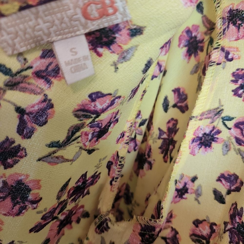 GB Yellow Floral Tie Front Crop Cardigan‎ - Picture 4 of 5